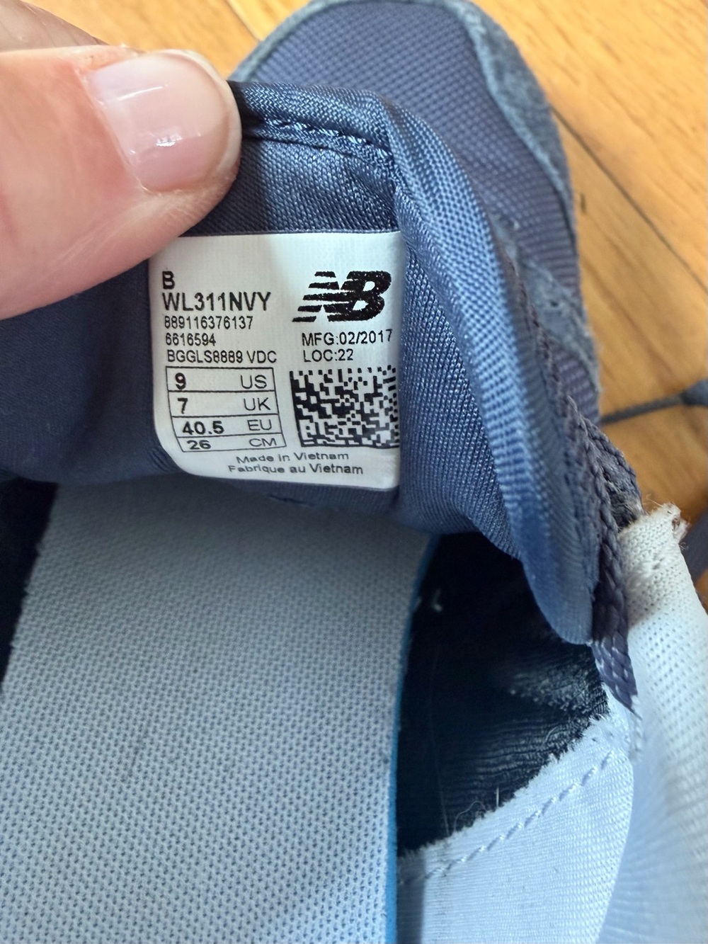 New Balance Navy and White Women's Athletic Sneakers - Picture 6 of 6